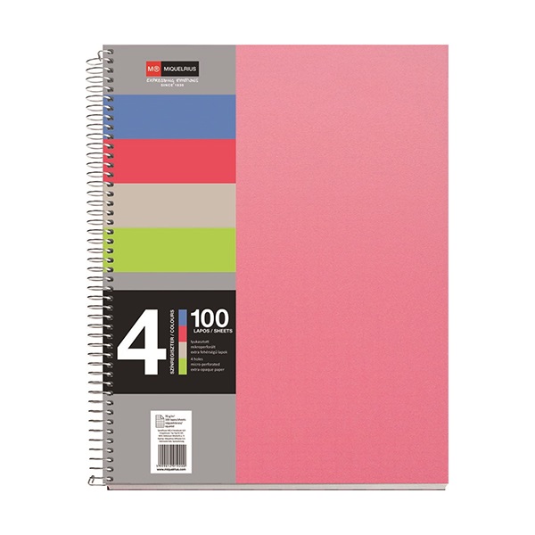 Spiralfuzet_MIQUELRIUS_4_Notebook_A_4_100_lapos_perforalt_lyukasztott_vonalas-i503869.jpg