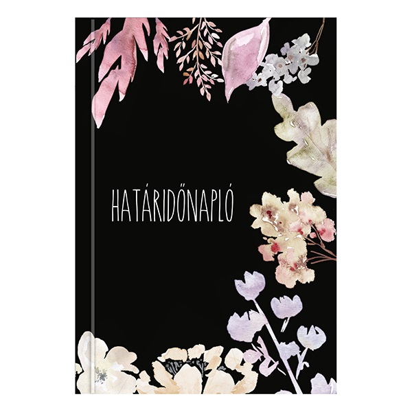 Hataridonaplo_ALISCA_A_5_napi_feher_lapos_Fekete_alapon_virag_bianco-i603876.jpg