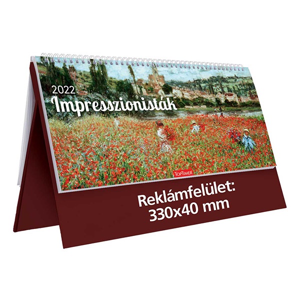 Asztali_naptar_kepes_TOPTIMER_T054_allo_feher_lapos_Impresszionistak_bordo_2022_-i604603.jpg