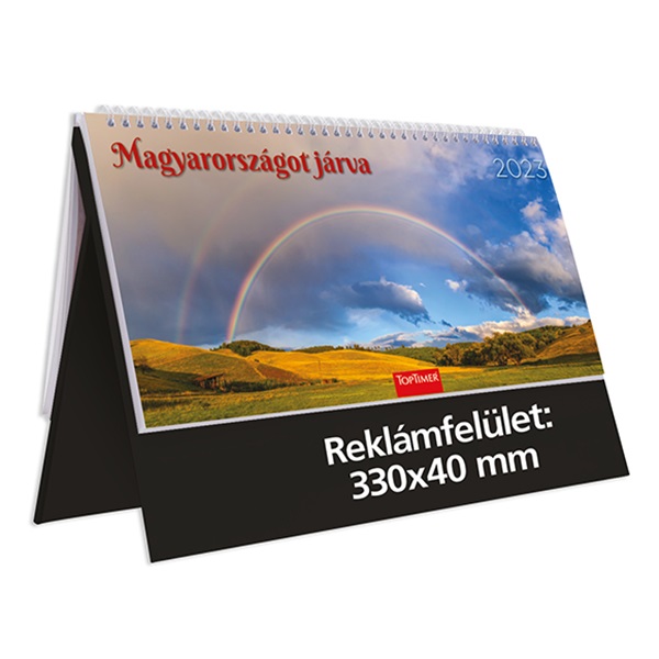 Asztali_naptar_kepes_TOPTIMER_T056_allo_feher_lapos_Magyarorszagot_jarva_fekete_2023_-i704351.jpg