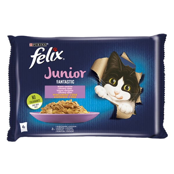 Allateledel_alutasakos_FELIX_Fantastic_Junior_macskaknak_csirke_lazac_valogatas_aszpikban_4x85g-i639076.jpg