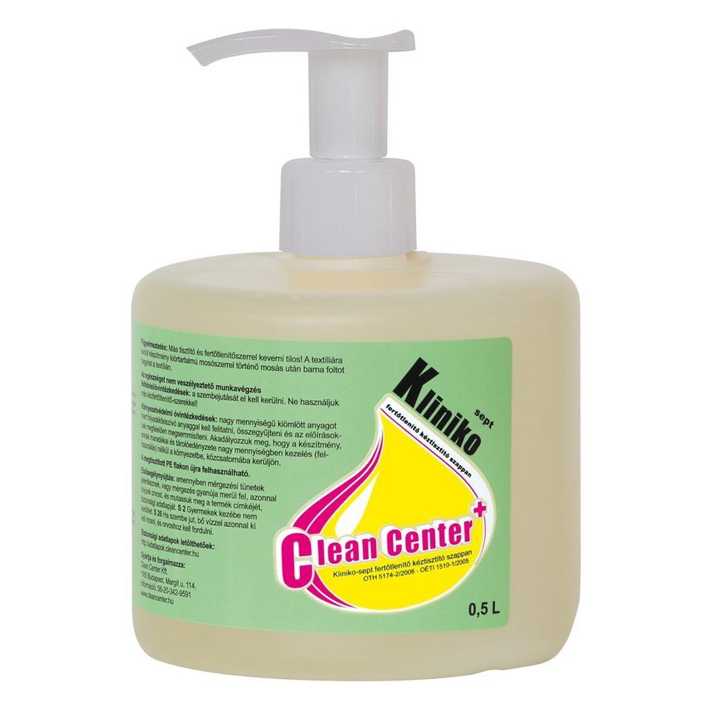 Folyékony szappan CLEAN CENTER Kliniko-sept fertőtlenítő hatású 500 ml