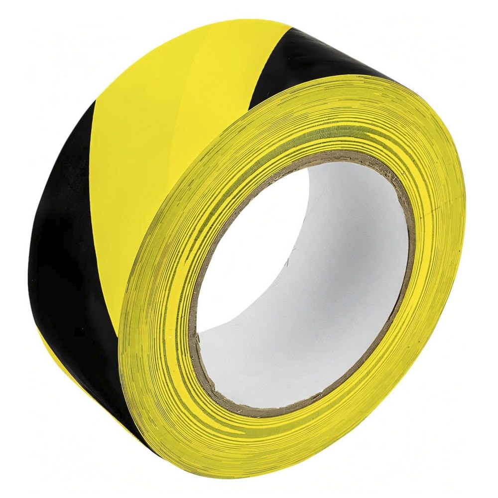 Jelzőszalag GRAND 48mm x 50m öntapadós sárga-fekete