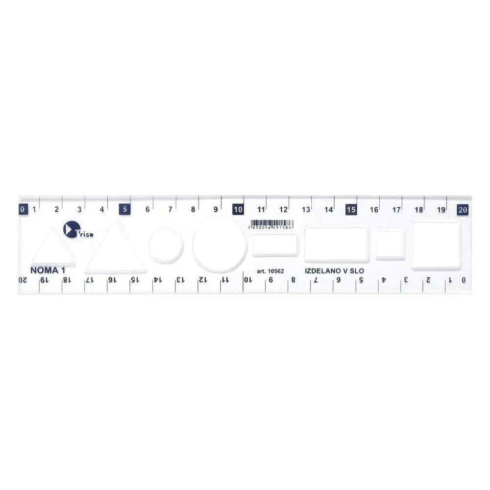 Sablon vonalzó OPTIMA átlátszó 20cm