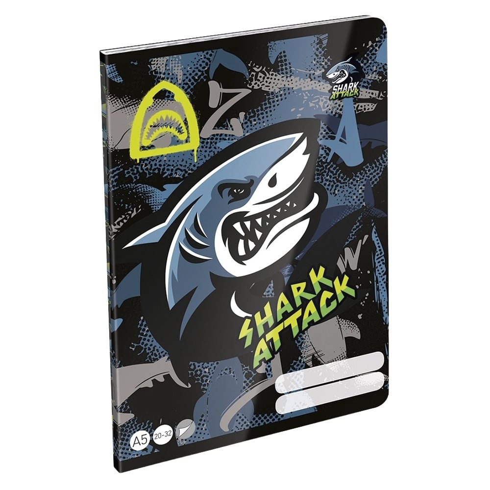 Füzet sima LIZZYSULI A/5 32 lapos 20-32 Shark Attack