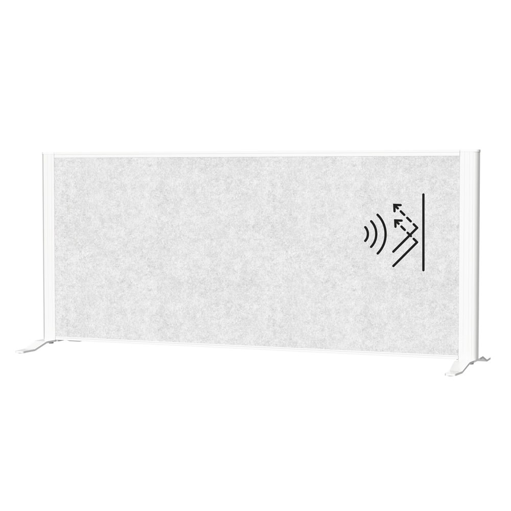 Térelválasztó MAUL asztali világosszürke zajfogó fehér kerettel talppal 120x50 cm