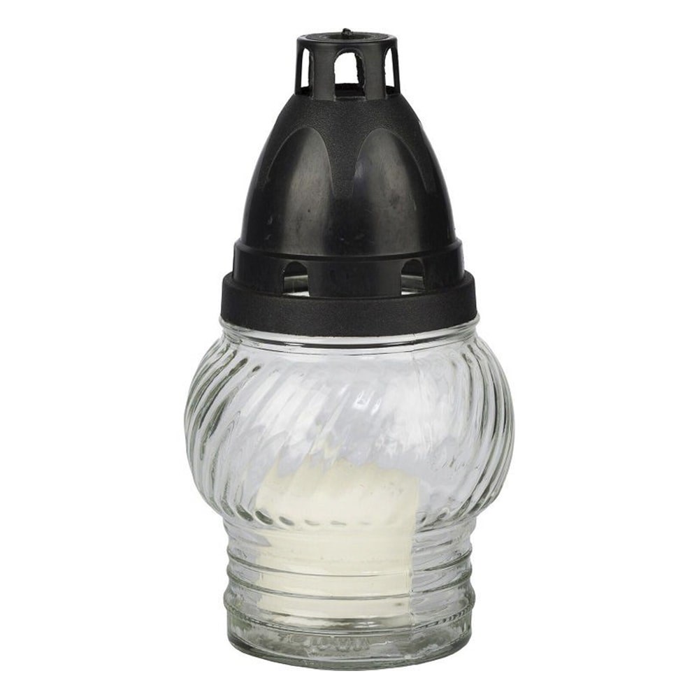 Mécses 25 g 140 mm 6-8 órás üveg műanyag tetővel fehér
