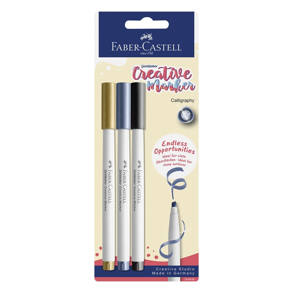 Filctoll FABER-CASTELL kreatív vágott 1,5 mm hegy 3 darab/bliszter