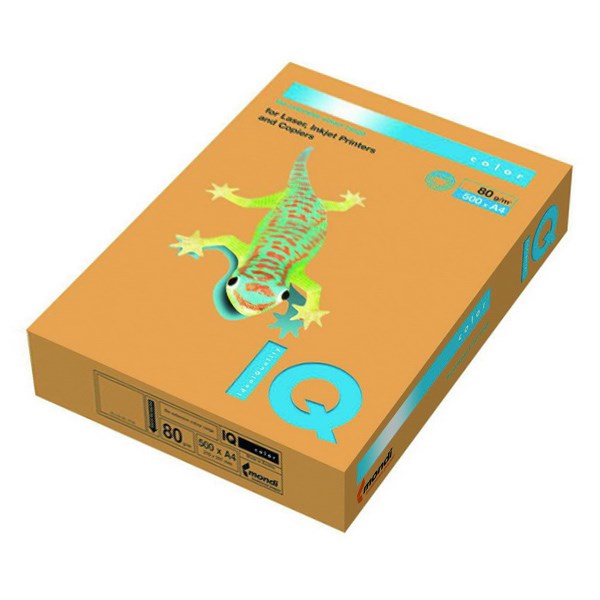 Fénymásolópapír színes IQ Color A/4 80 g intenzív narancs OR43 500 ív/csomag