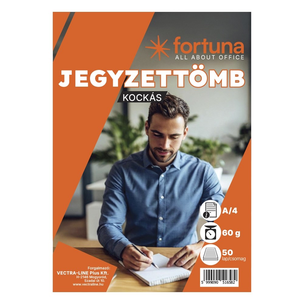 Jegyzettömb kockás FORTUNA A/4 50 lapos