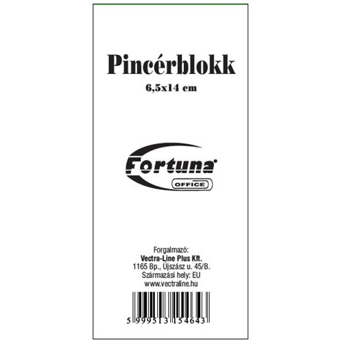 Pincérblokk FORTUNA 6,5x14 cm ragasztott fehér