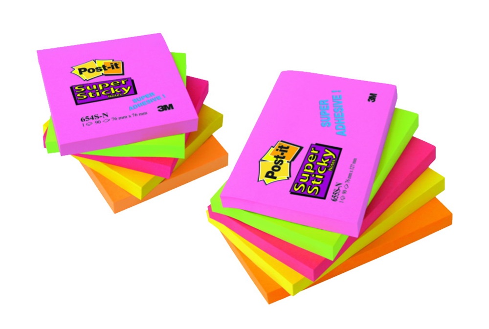 Öntapadós jegyzet 3M Post-it 654S-N 76X76mm színes Sticky rio 90 lap