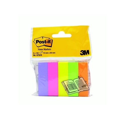 Oldaljelölő 3M Post-it LP670/5 papír neon 5 szín