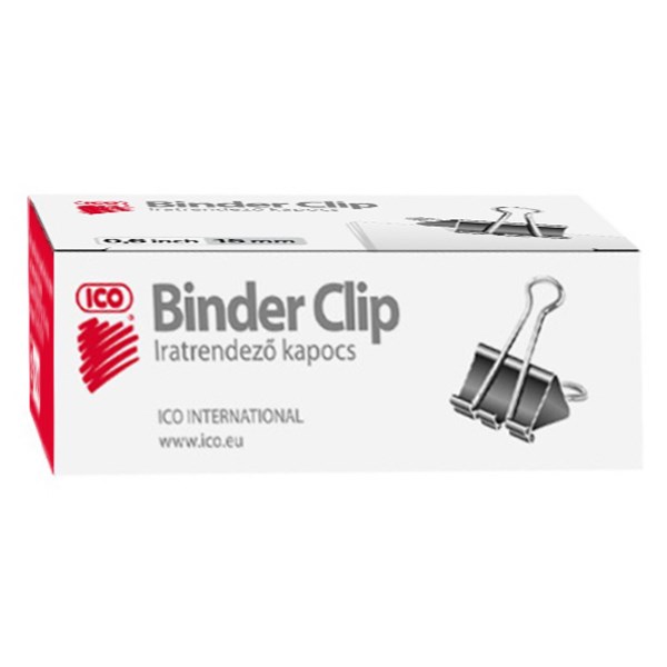 Binder csipesz ICO 15 mm 12 darabos
