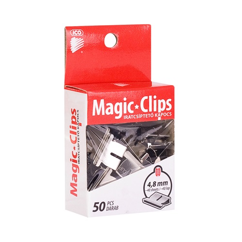 Iratcsíptető kapocs ICO Magic Clips 4,8mm 50 db/csomag