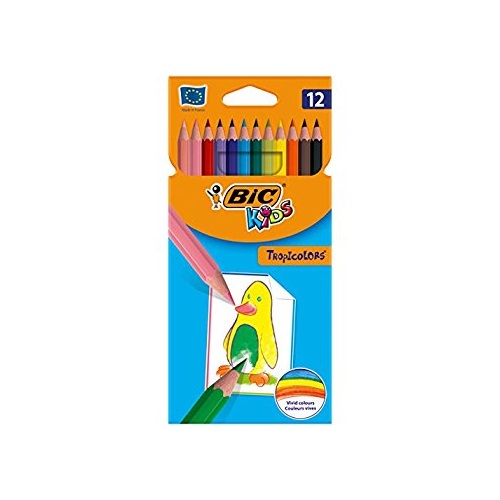 Színes ceruza BIC Kids Tropicolors hatszögletű 12 db/készlet