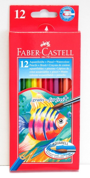 Színes ceruza FABER-CASTELL Aquarell hatszögletű 12 db/készlet+ecset