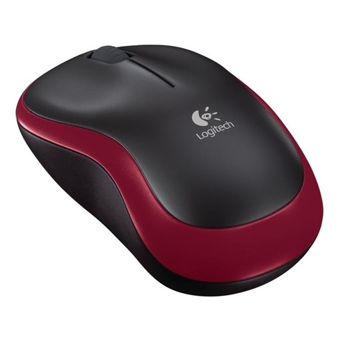 Egér vezeték nélküli LOGITECH M185 2,4 Ghz 1000 DPI piros