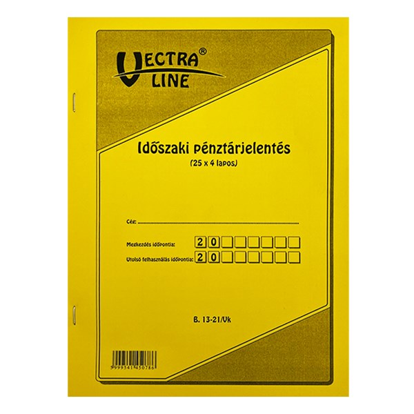 Nyomtatvány időszaki pénztárjelentés VECTRALINE A/4 álló 25x4 lapos