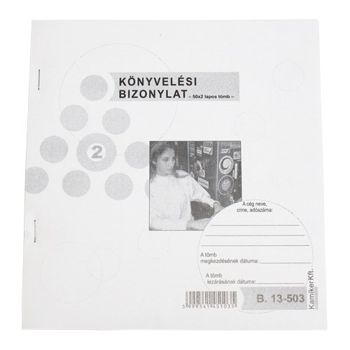 Nyomtatvány könyvelési bizonylat A/5 50x2 fekvő