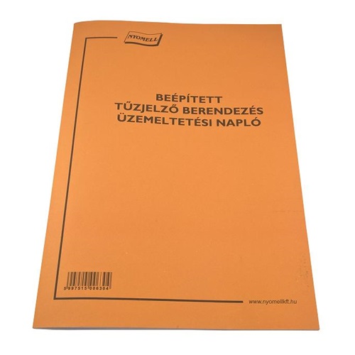 Nyomtatvány beépített tűzjelző berend. üzemelt. napló