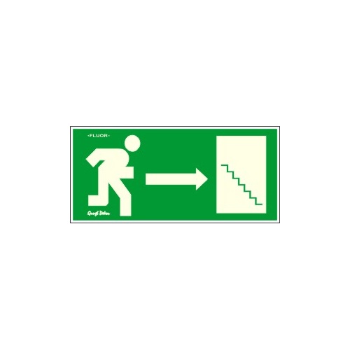 Matrica Menekülési irány jobbra lépcsős zöld 