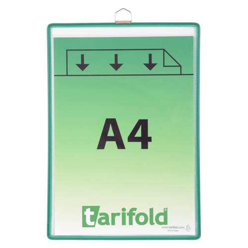 Bemutatótábla TARIFOLD A/4 függő zöld (csak dobozra)
