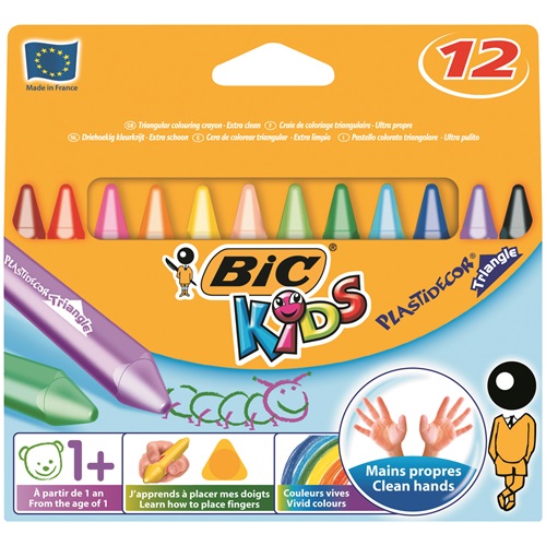 Zsírkréta BIC KIDS PlastiDecor Triangle 12db-os készlet