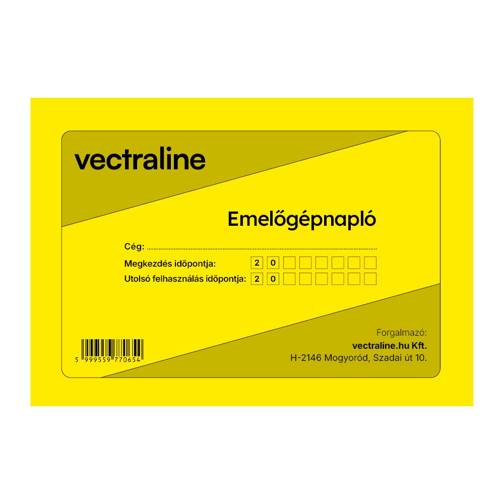 Nyomtatvány emelőgépnapló VECTRALINE A/5 fekvő 32 lapos