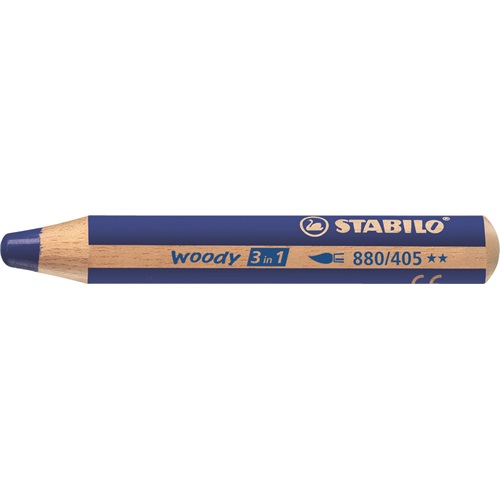 Színes ceruza STABILO Woody 3in1 hengeres vastag sötétkék