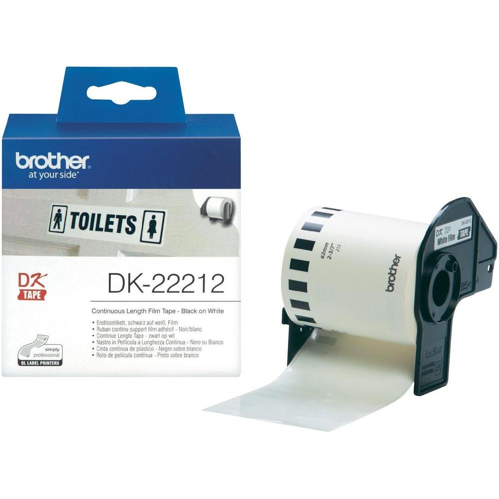 Filmszalag BROTHER DK-22212 62mm x 15,24m fehér alapon fekete