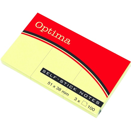 Öntapadós jegyzet OPTIMA 38x51mm sárga 100 lap