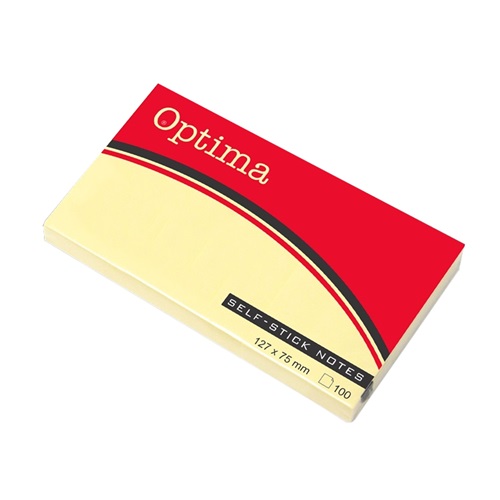 Öntapadós jegyzet OPTIMA 75x127mm sárga 100 lap