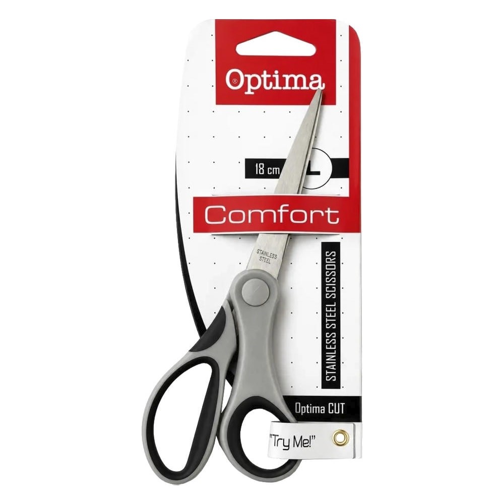 Olló irodai OPTIMA 18cm szürke