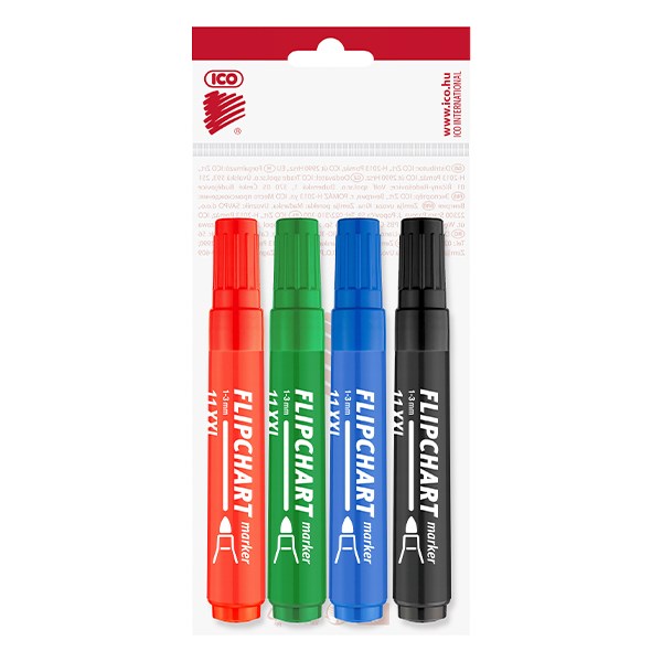 Flipchart marker ICO Artip 11 XXL kerek 1-3mm 4 darabos