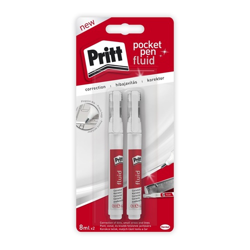 Hibajavító toll HENKEL Pritt Pocket Pen fémhegyű 2x8ml 2 db/bliszter