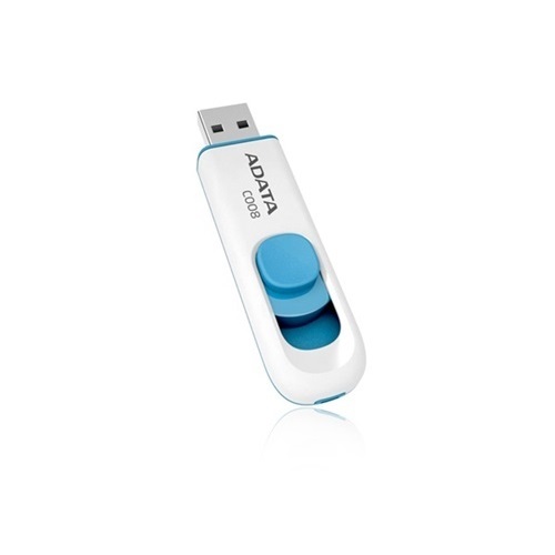 USB PENDRIVE ADATA 8GB FEHÉR-KÉK 2.0 SLIDER