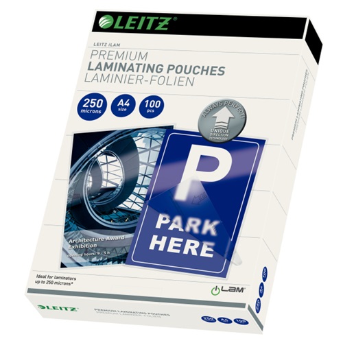 Lamináló fólia LEITZ A/4 250 mikron 100ív/csomag fényes