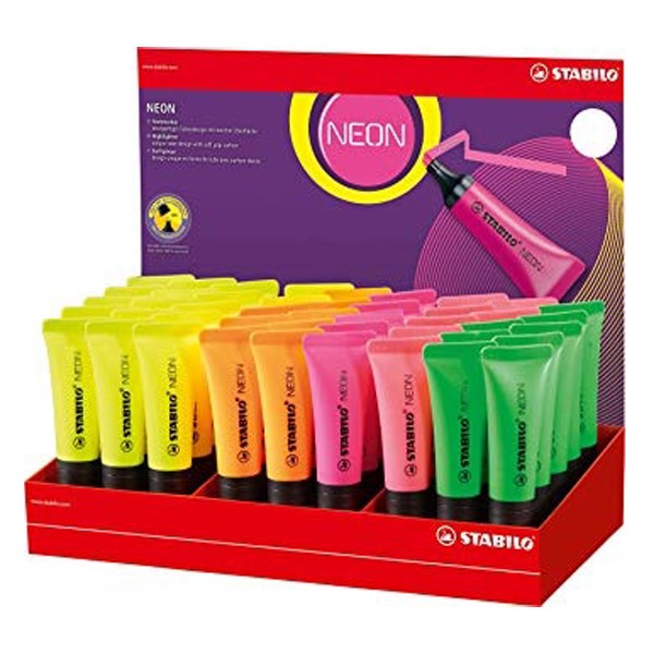 Szövegkiemelő készlet STABILO neon 45 darabos
