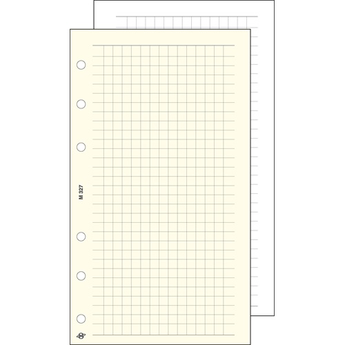 Gyűrűs kalendárium betét SATURNUS L327/F négyzethálós jegyzetlap fehér lapos