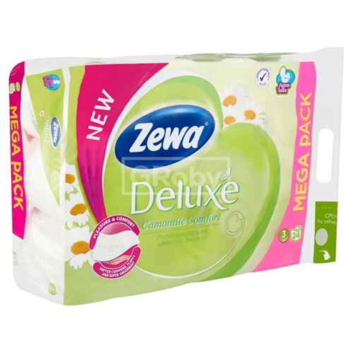 Toalettpapír ZEWA Deluxe 3 rétegű 24 tekercses Camomile