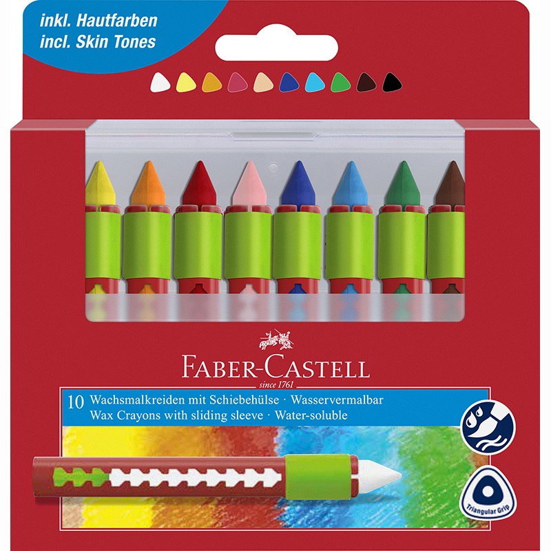 Zsírkréta FABER-CASTELL fogóval 10db-os készlet