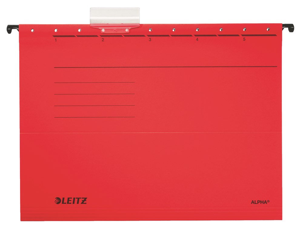 Függőmappa LEITZ Alpha Standard A/4 karton piros 25 darabos