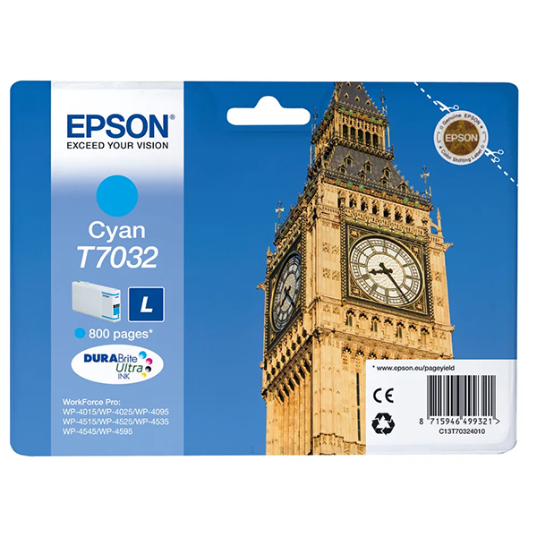 Tinta EPSON T7032 Workforce Pro 4000 kék 9,6ml