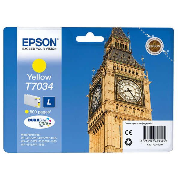 Tinta EPSON T7034 Workforce Pro 4000 sárga 9,6 ml