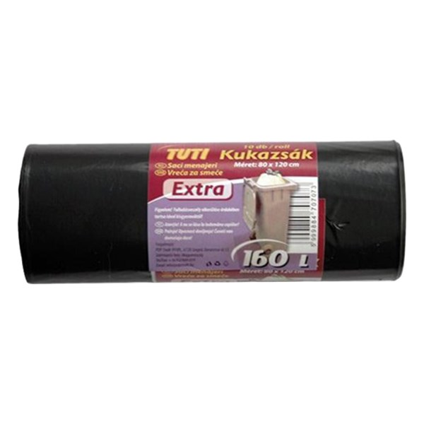 Szemeteszsák TUTI 160L köthető füles Extra 10 darabos
