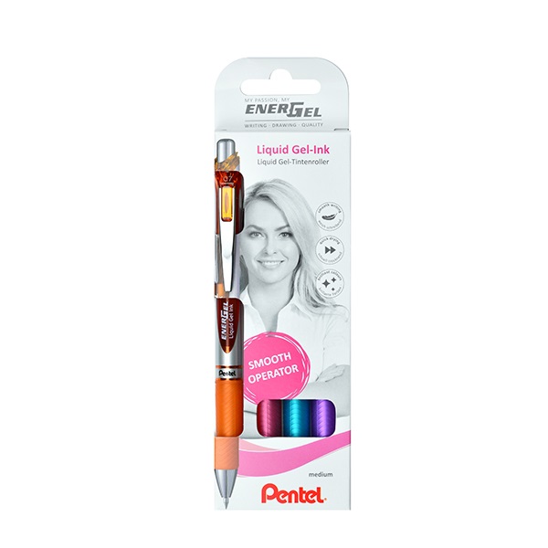 Rollertoll zselés PENTEL EnerGel 4 db-os készlet élénk színek