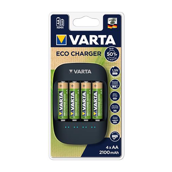 Akkumulátor töltő VARTA Eco + AA 2100 mAh x 4 (R2U)