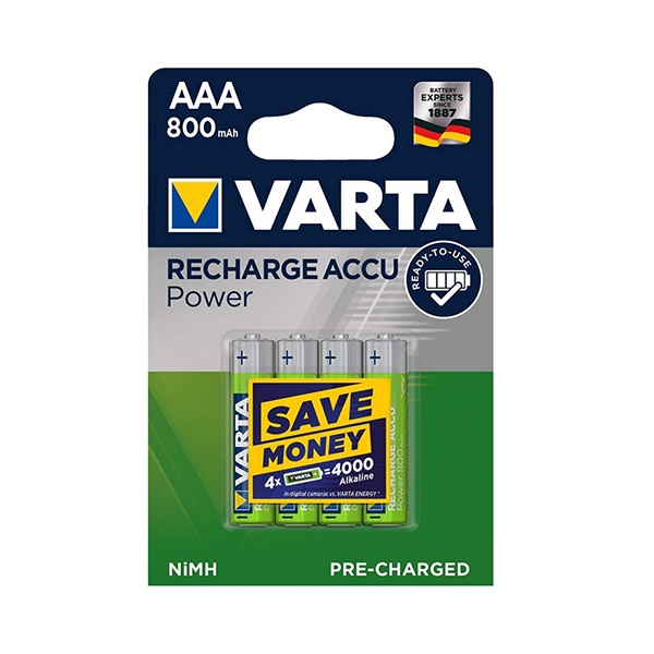 Akkumulátor mikro VARTA Recharge Accu Power AAA 4x800 mAh