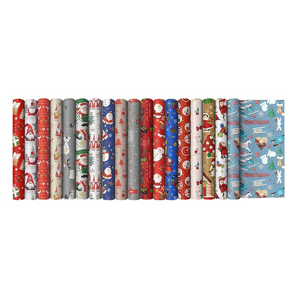 Díszcsomagoló CREATIVE tekercses 70x200 cm 50 tekercs/doboz karácsonyi vegyes mintákkal Kids